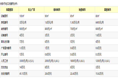 宋胖子地瓜坊加盟费用分析，加盟费用项目有哪些？